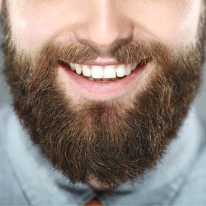 Bearded Man Smiling - White Teeth